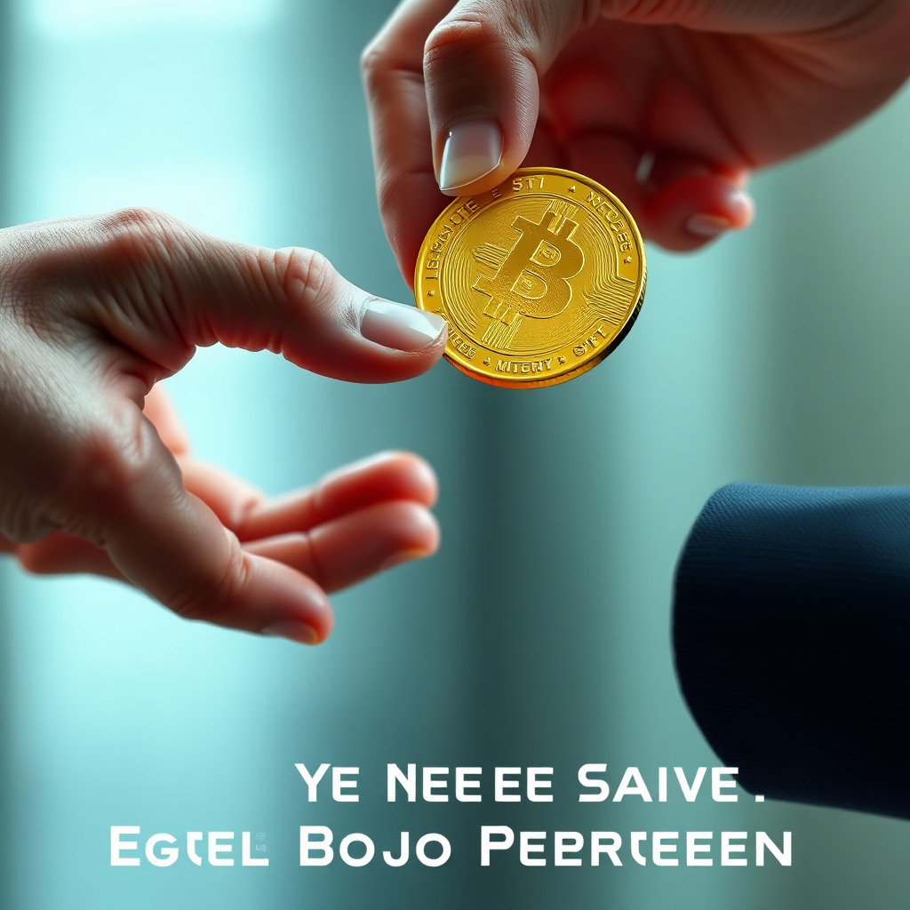 Create a photorealistic image of a hand receiving a gleaming gold coin in exchange for a document, symbolizing the buying and selling of precious metals. Emphasize fairness and transparency.